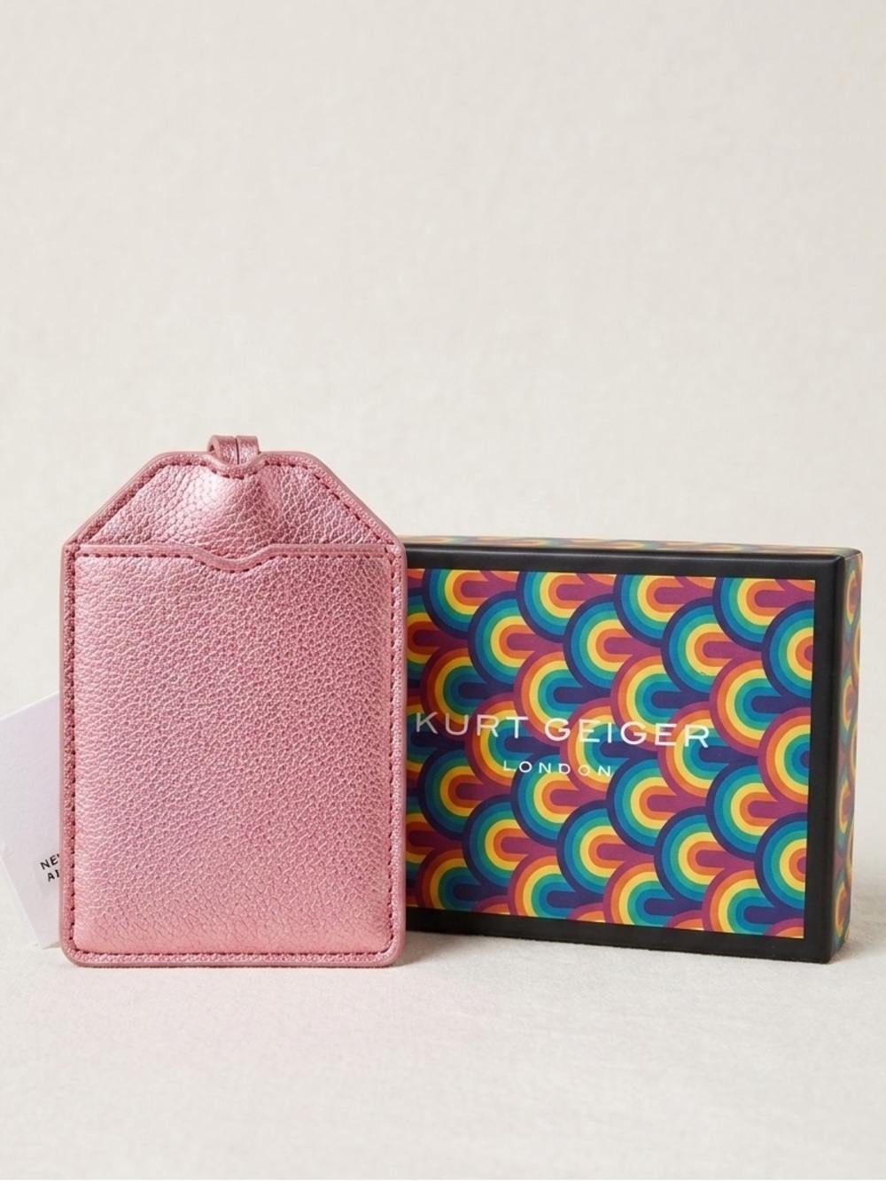NIB Rare Kurt Geiger London Pink Metallic Strawberry Lanyard ID Badge Holder - Picture 5 of 5